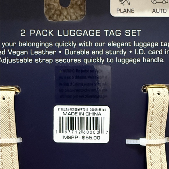 French Connection Cream and Pink Luggage Tags - Picture 5 of 5